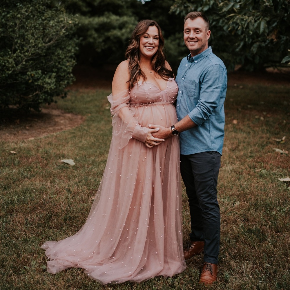 Pearl Tulle Maternity Photoshoot Dress